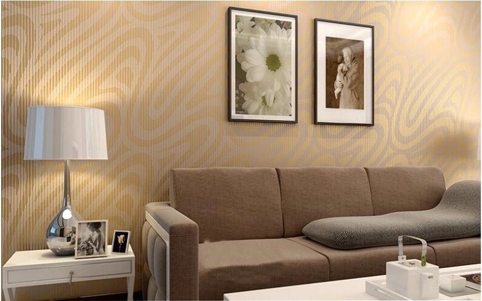 Elegan Ide Desain Wallpaper Dinding Ruang Tamu Minimalis Motif Cokelat Indah Mempesona Cantik Mewah Terbaru