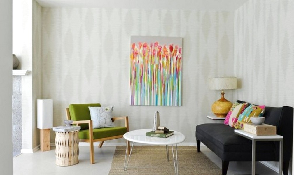 Elegan Ide Desain Wallpaper Dinding Ruang Tamu Minimalis Nyaman Mempesona Mewah Terbaru