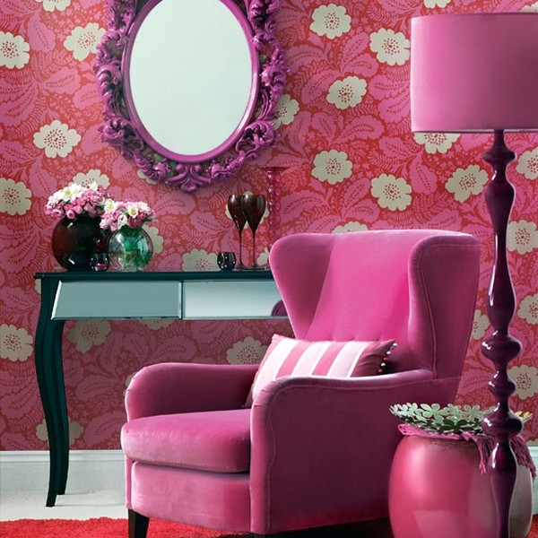 Luar Biasa Ide Desain Wallpaper Dinding Ruang Tamu Minimalis Pink Motif Bunga Modern Klasik Elegan Mempesona Cantik Mewah Terbaru