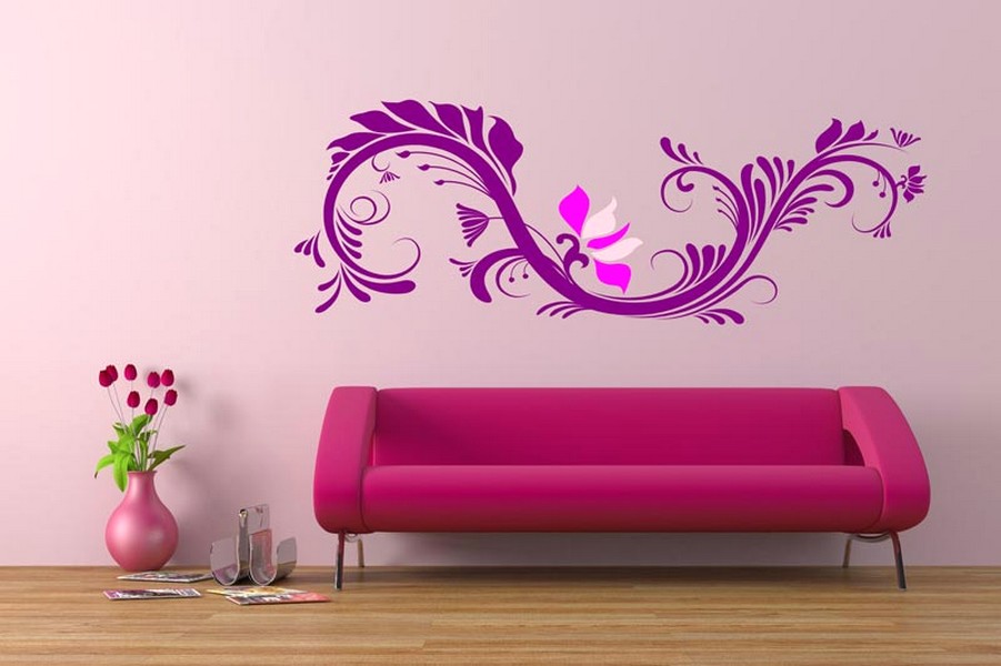 Simple Desain Wallpaper Dinding Ruang Tamu Minimalis Pink Nyaman Elegan Mempesona Cantik Mewah Terbaru
