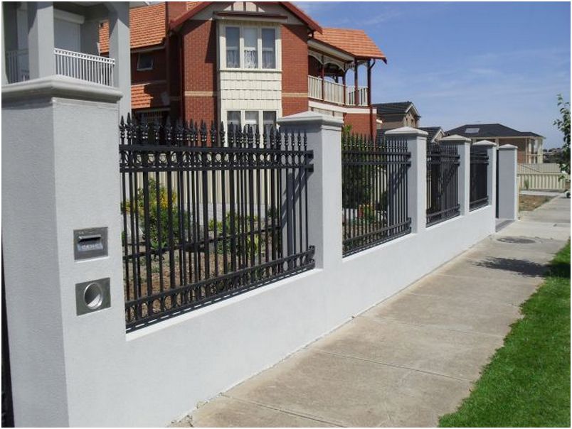 desain tembok pagar rumah cantik minimalis mewah modern terbaru