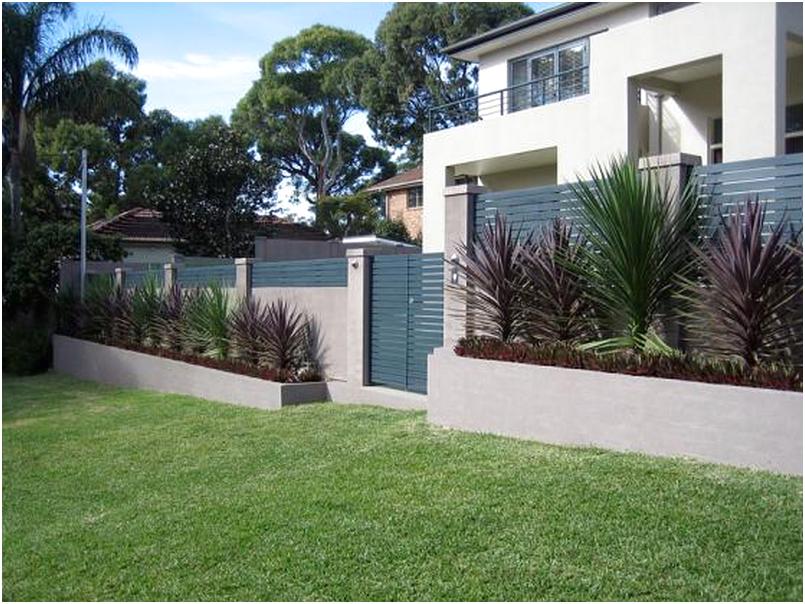 model desain pagar rumah minimalis cantik rapi menawan elegan mewah modern terbaru