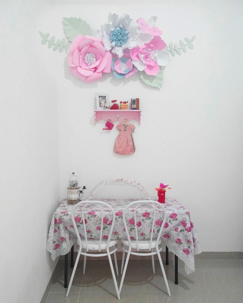 Ide Hiasan Dinding Ruang Makan Berbentuk Bunga Dari Kertas Karton