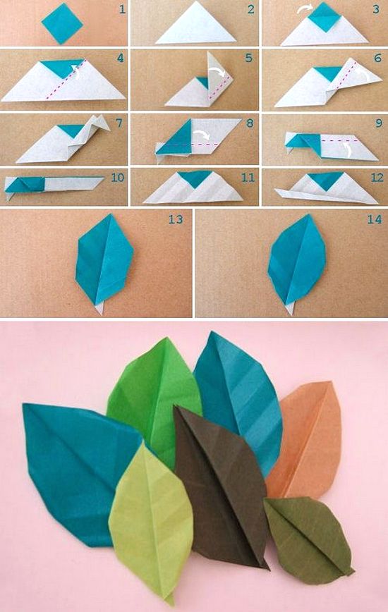 Membuat Hiasan Dinding Dari Kertas Origami Motif Daun