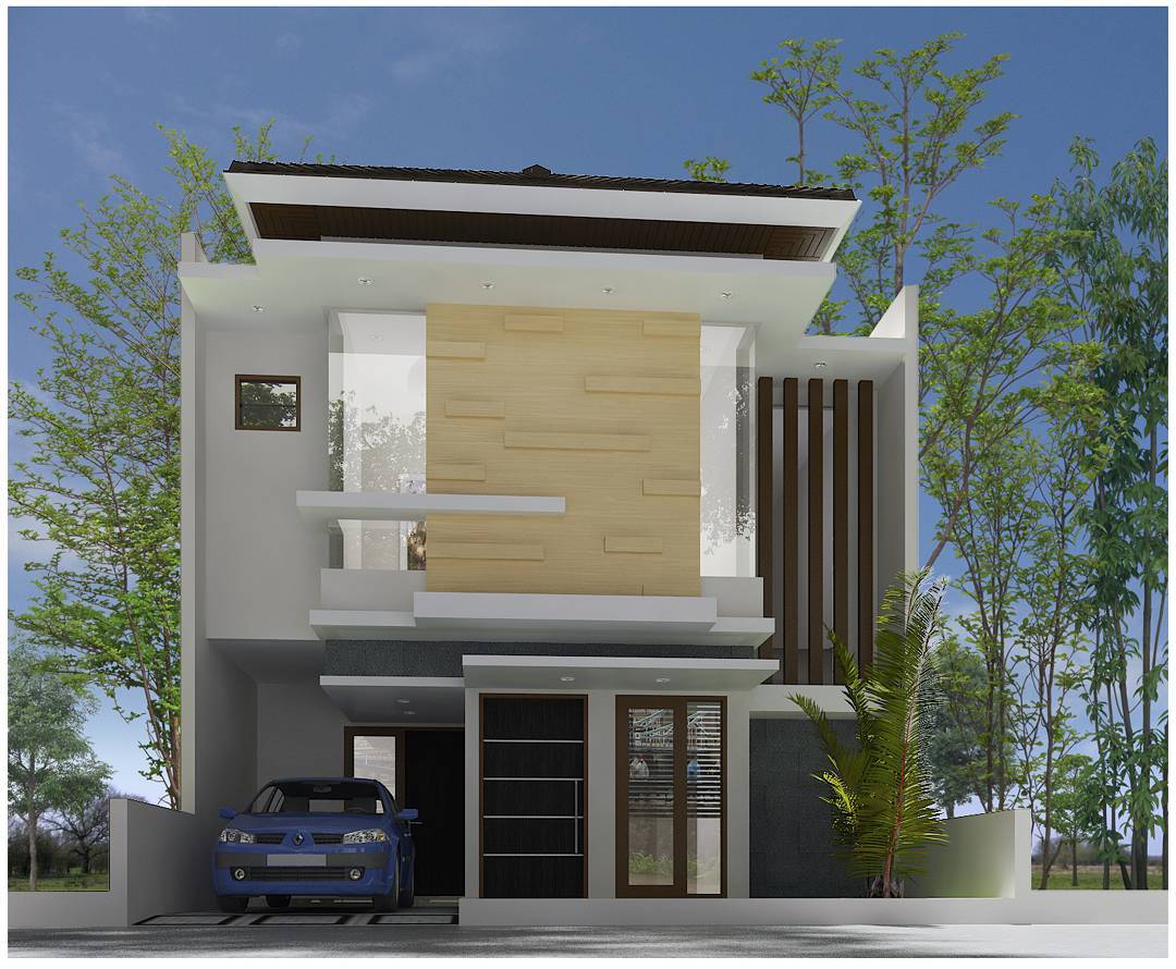 Tampak Depan Rumah Minimalis 2 Lantai Lebar 8 Meter | Desain Rumah