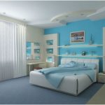 desain kamar tidur kecil minimalis sederhana warna biru modern elegant terbaru