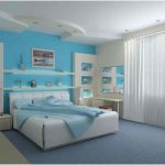 desain kamar tidur kecil minimalis sederhana warna biru tampak luas unik anak perempuan terbaru