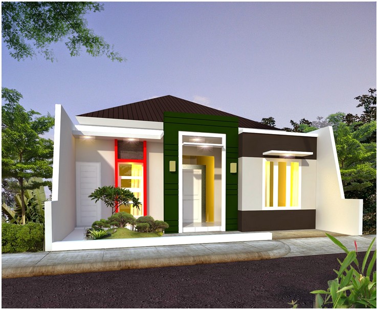 Model desain rumah minimalis 1 lantai mewah nyaman elegan tampak depan warna putih cokelat