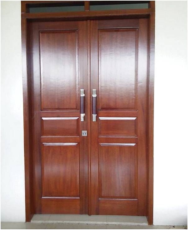 Desain pintu rumah 2 pintu kayu modern terbaru