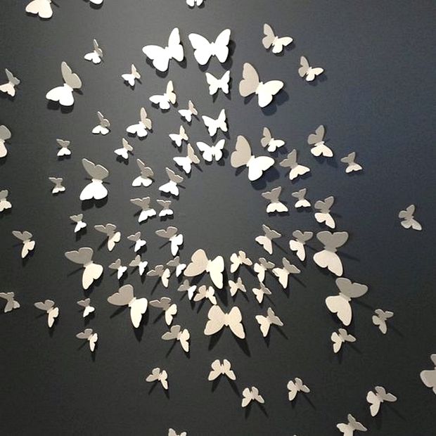 Hiasan Dinding Ruang Tamu Dari Kertas Origami Motif Kupu Kupu