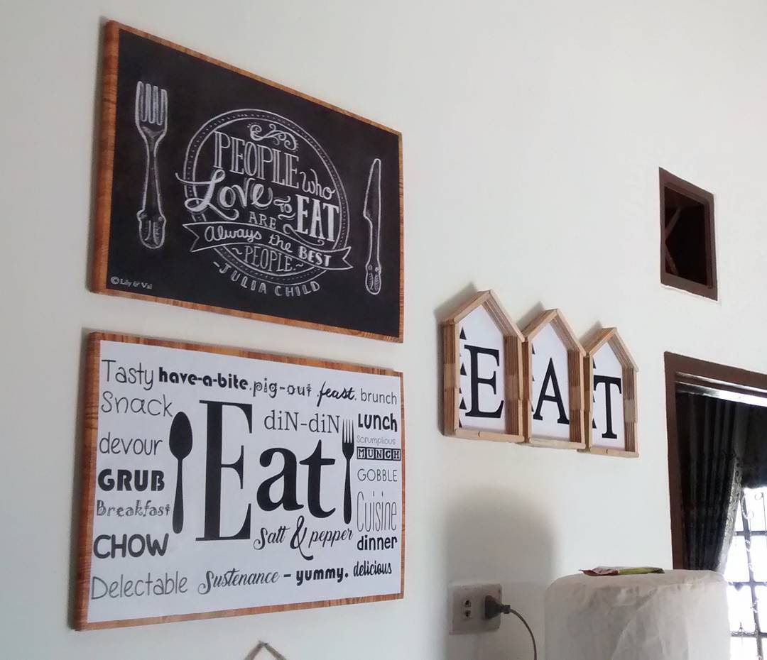 Hiasan Dinding Ruang Makan Dapur Dari Stik Es Krim Kerajianan Tangan Buatan Sendiri