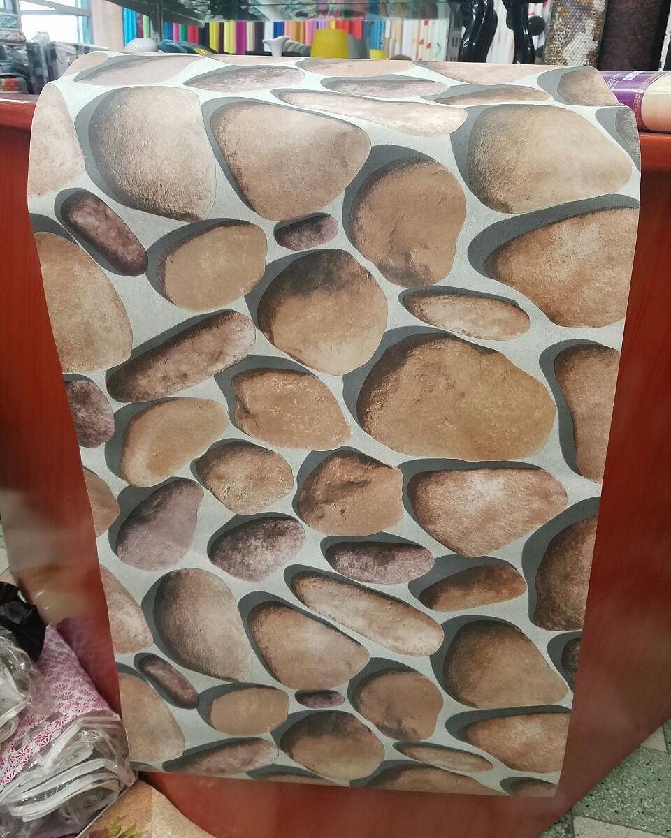 motif wallpaper dinding batu alam 3d