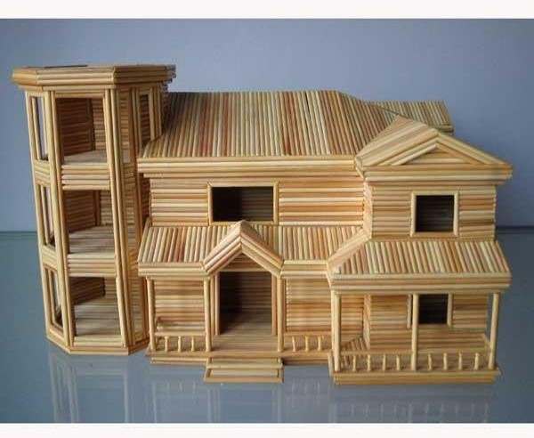 Cara Membuat Kerajinan  Miniatur Rumah Dari  Bambu 
