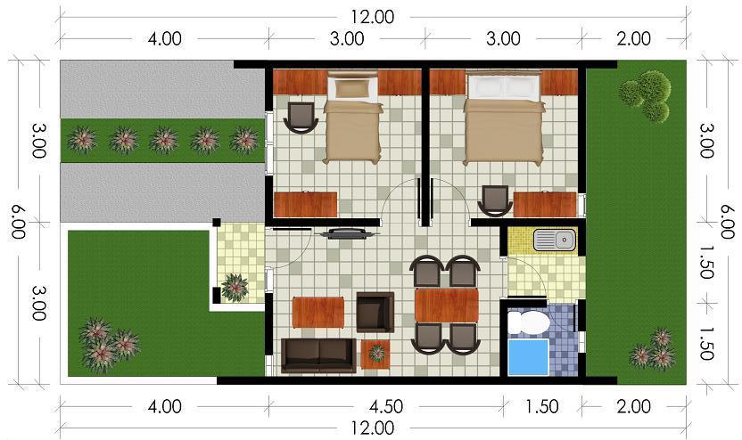 11 Denah Rumah Minimalis Type 36 Terbaru 2020 | Dekor Rumah