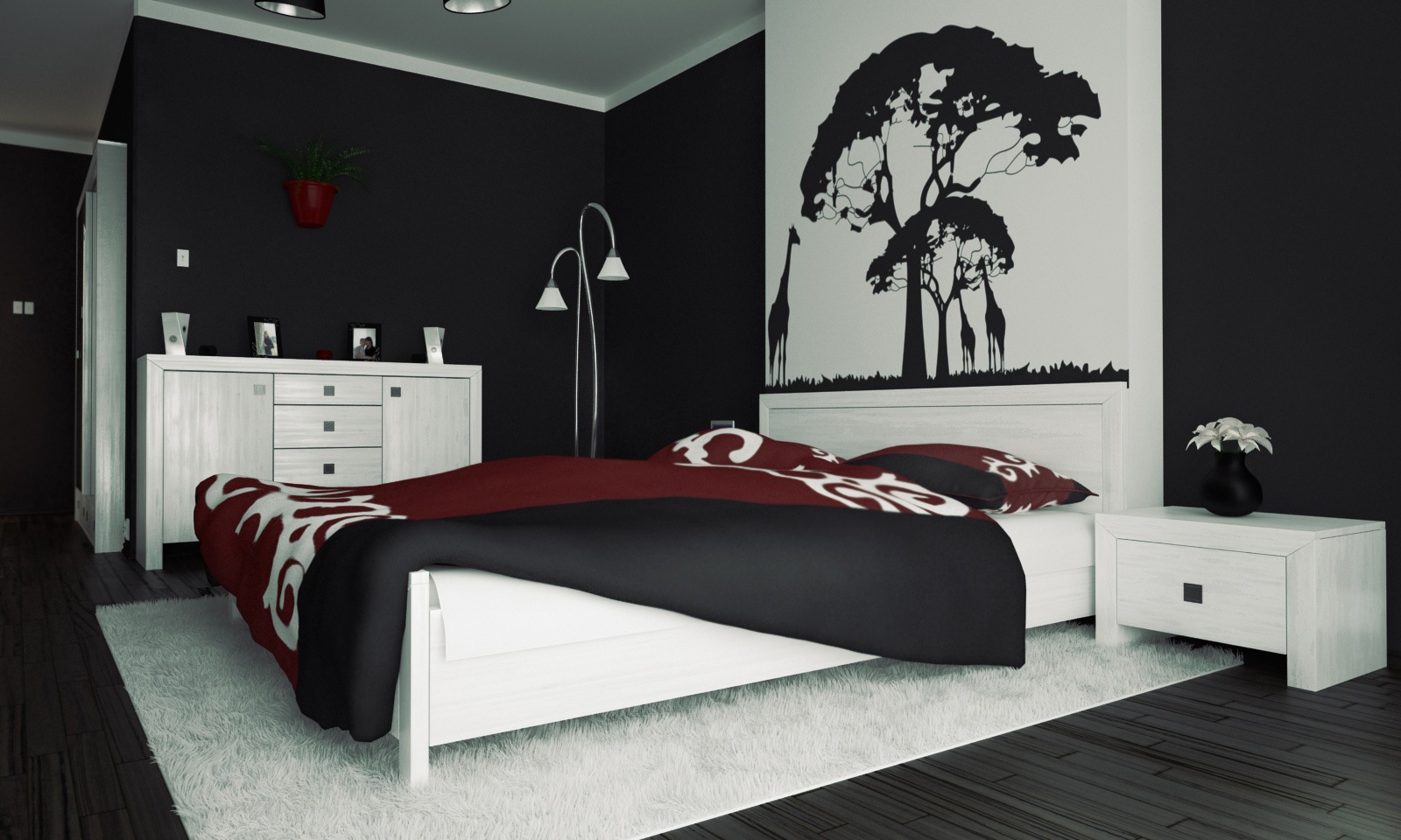 Desain Kamar Tidur Hitam Putih Desain Gambar Furniture Rumah