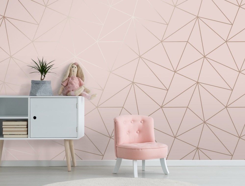Wallpaper Dinding Ruang Tamu Minimalis Motif Zara Shimmer Metallic Wallpaper Soft Pink Rose Gold